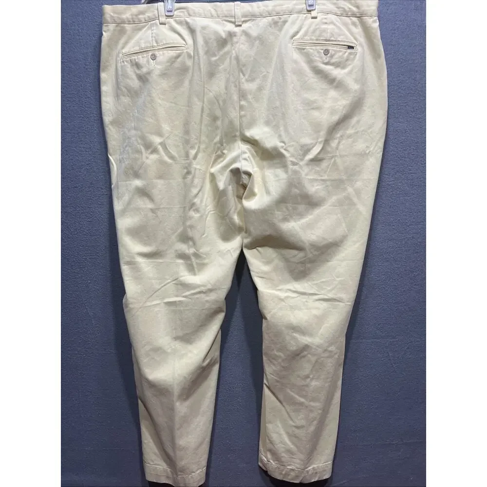 Polo Ralph Lauren Yellow Preppy Chino Pants Mens Size 48B/32 (Fits 48Bx32)